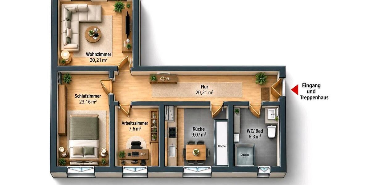 Etagenwohnung Alfeld (Leine) - 3 Zimmer, 87 m&sup2;, 920&euro; | Angebot:27554452