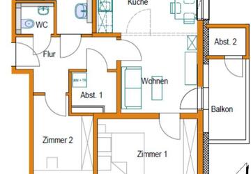 Wohnung Lamspringe - 3 Zimmer, 66 m&sup2;, 800&euro; | Angebot:23847924