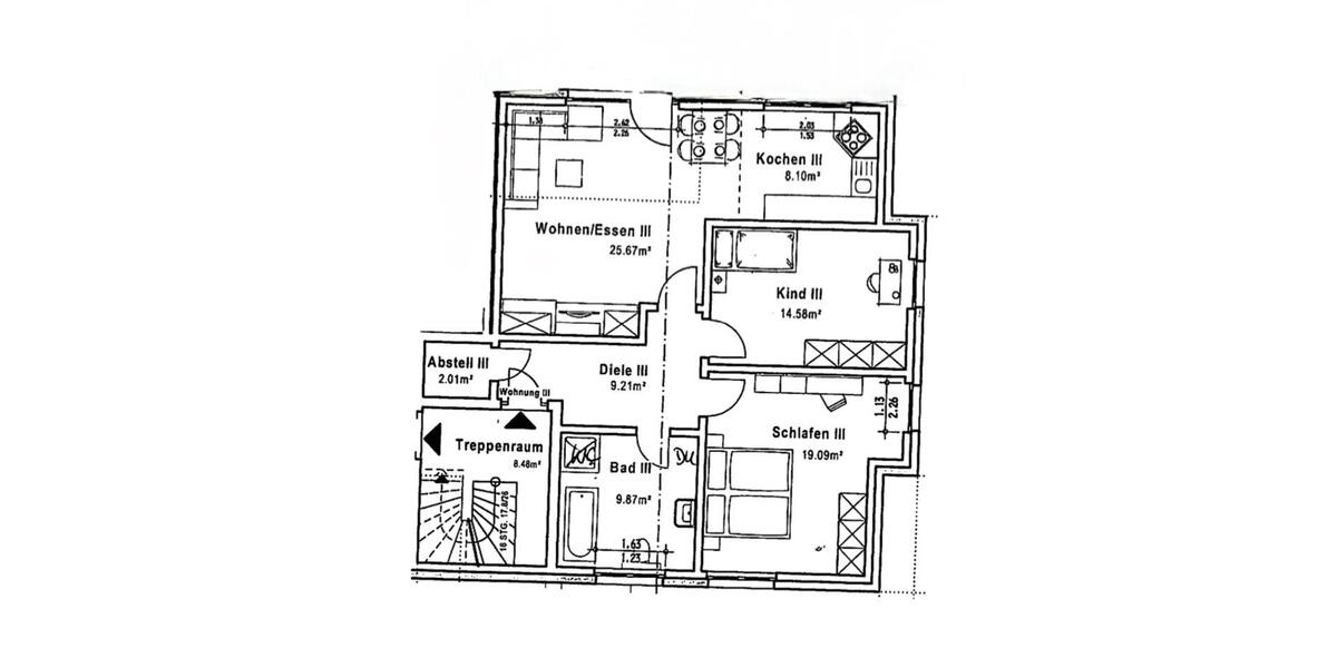 Etagenwohnung Peine Peine Kernstadt - 3 Zimmer, 90 m&sup2;, 900&euro; | Angebot:27589224